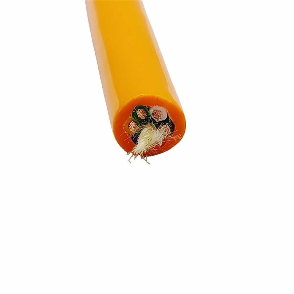 Durable 6*1.0mm² Waterproof Cable PE Insulation Orange PUR Jacket Bare Copper Watertight Structure For Hydraulic Engineering high quality